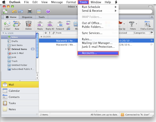 outlook for mac missing people folders